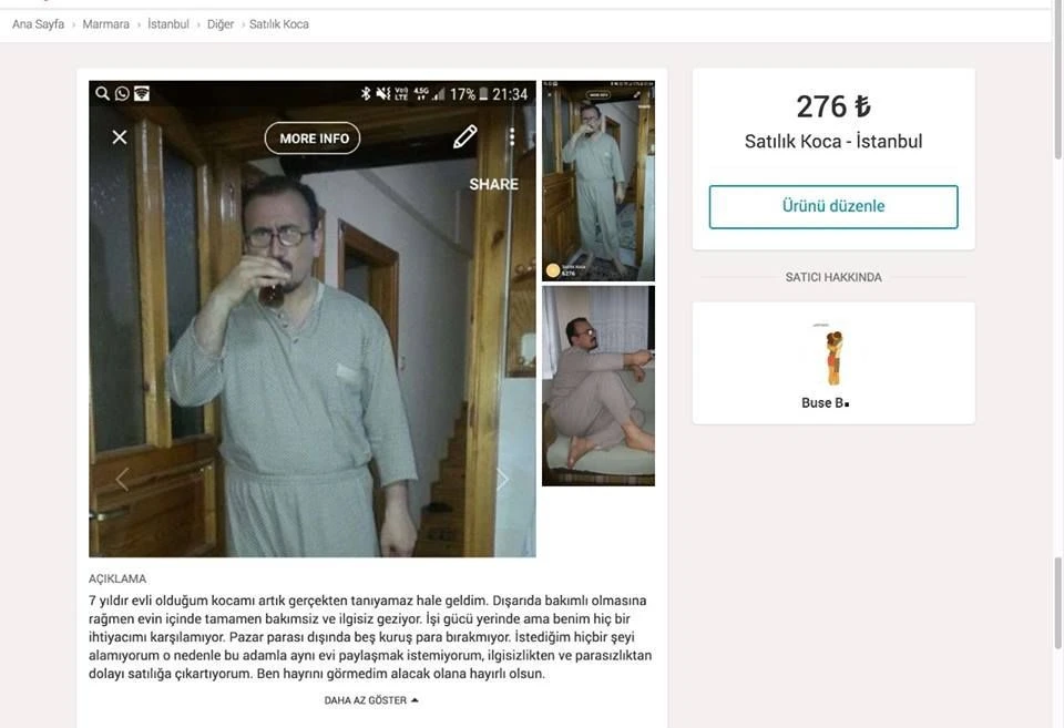 Letgo'da 'Satılık koca' ilanı veren kadın canlı yayına katıldı